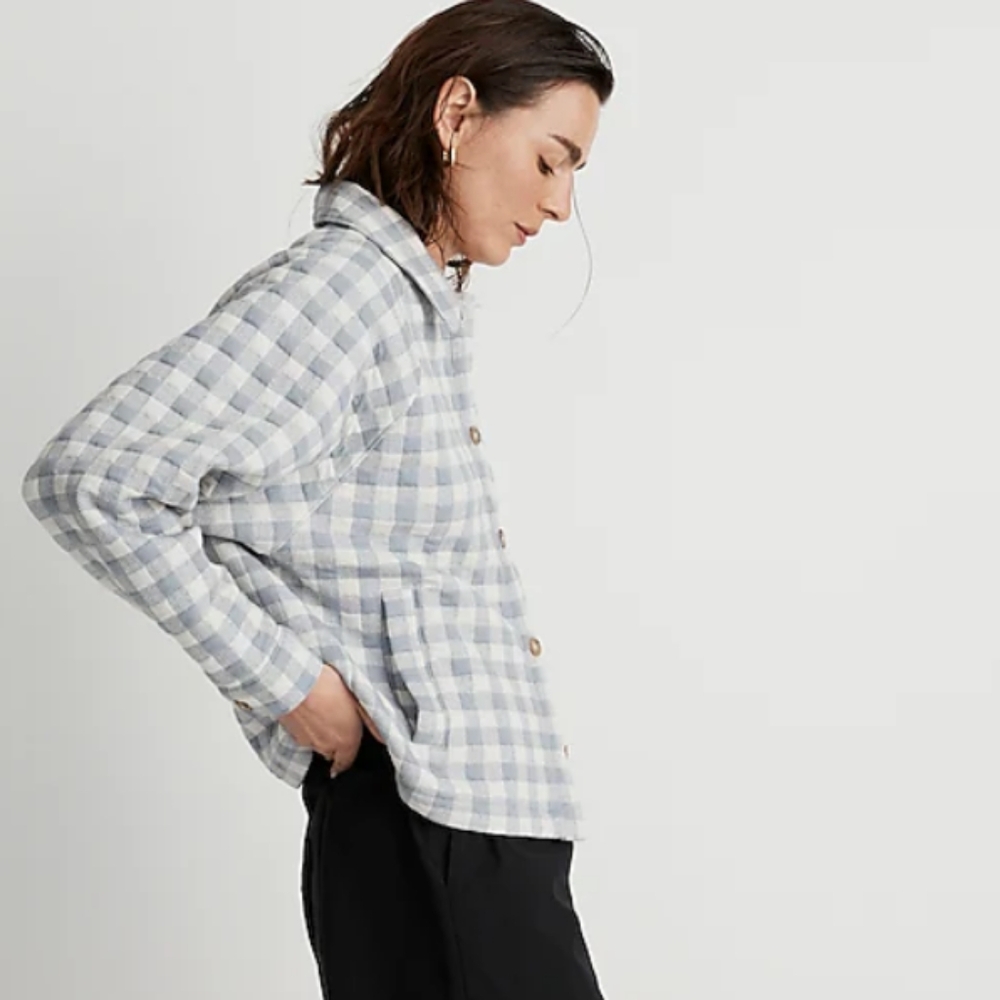 Madewell Gray Plaid Jacket - Picture 10 of 11
